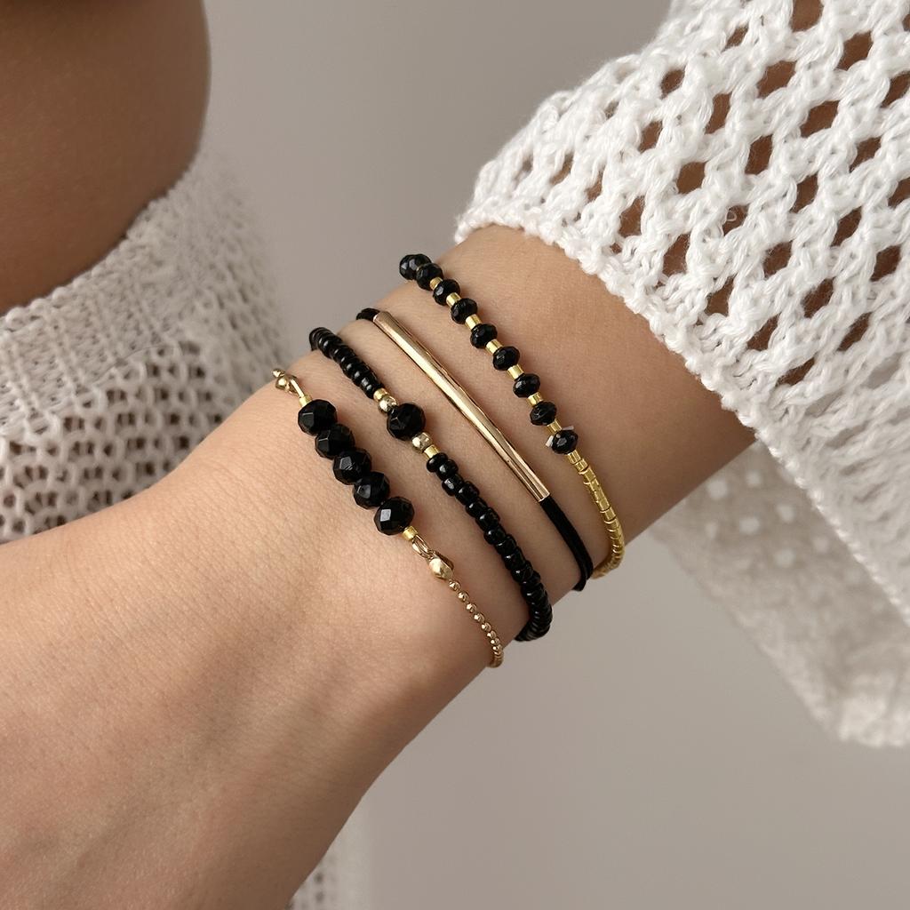5Pcs/Set Bohemia Rice Beads Stacked Bracelets for Women Girl Handmade Imitation Pearl Crystal Bead Elastic Bracelet Jewelry Gift