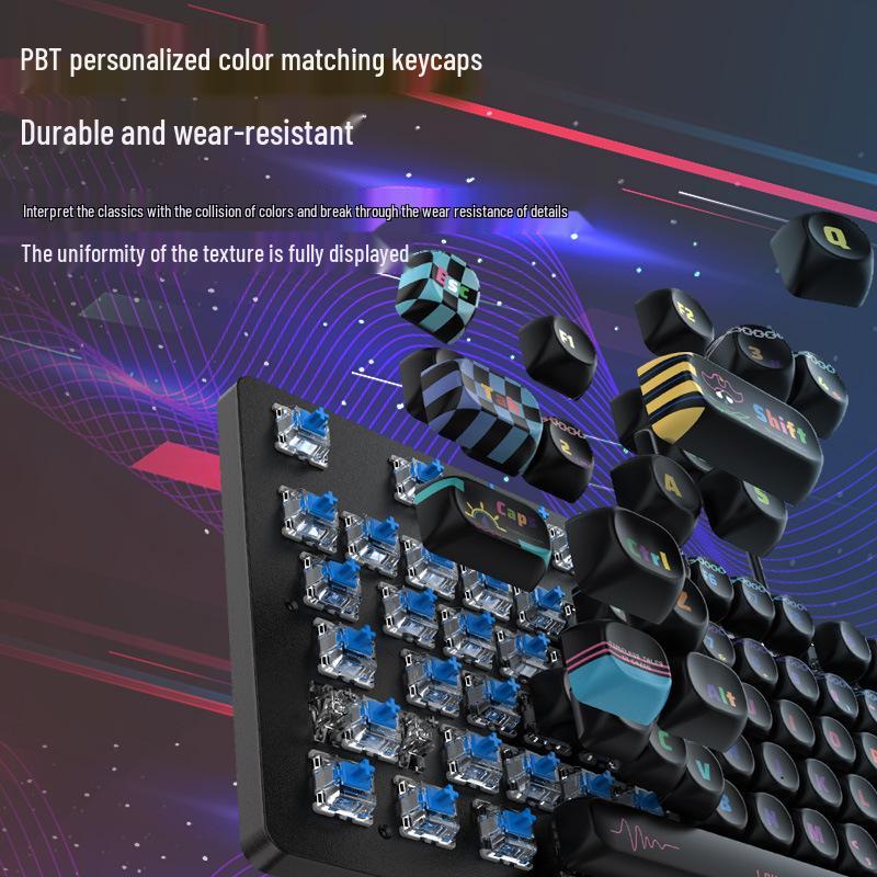 Custom Hot-Swappable Wired Mechanical Gaming Keyboard for Girls - Silent E-Sports Office/Desktop Use