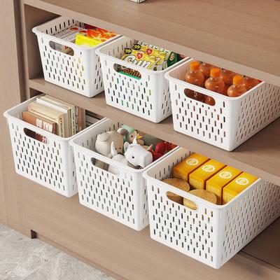 Daily Household Sundries Storage Box, Snack Toy Storage Plastic Storage Basket Desktop Book Sorting Storage Box