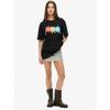 Calm Mood Oversized T Shirt Black Colorful Paint Splash Print For Casual Wear