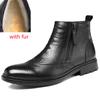 Genuine Leather Boots Men Zips High Top Warm Men's Short Boots Bota Masculinas De Couro Bottines Bottes Hommes En Cuir