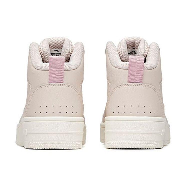 Anta Lifestyle Series Fabric Synthetic Leather Non-Slip Mid-Top Sneakers Women sneakers Lotus-Gray 922038010-2