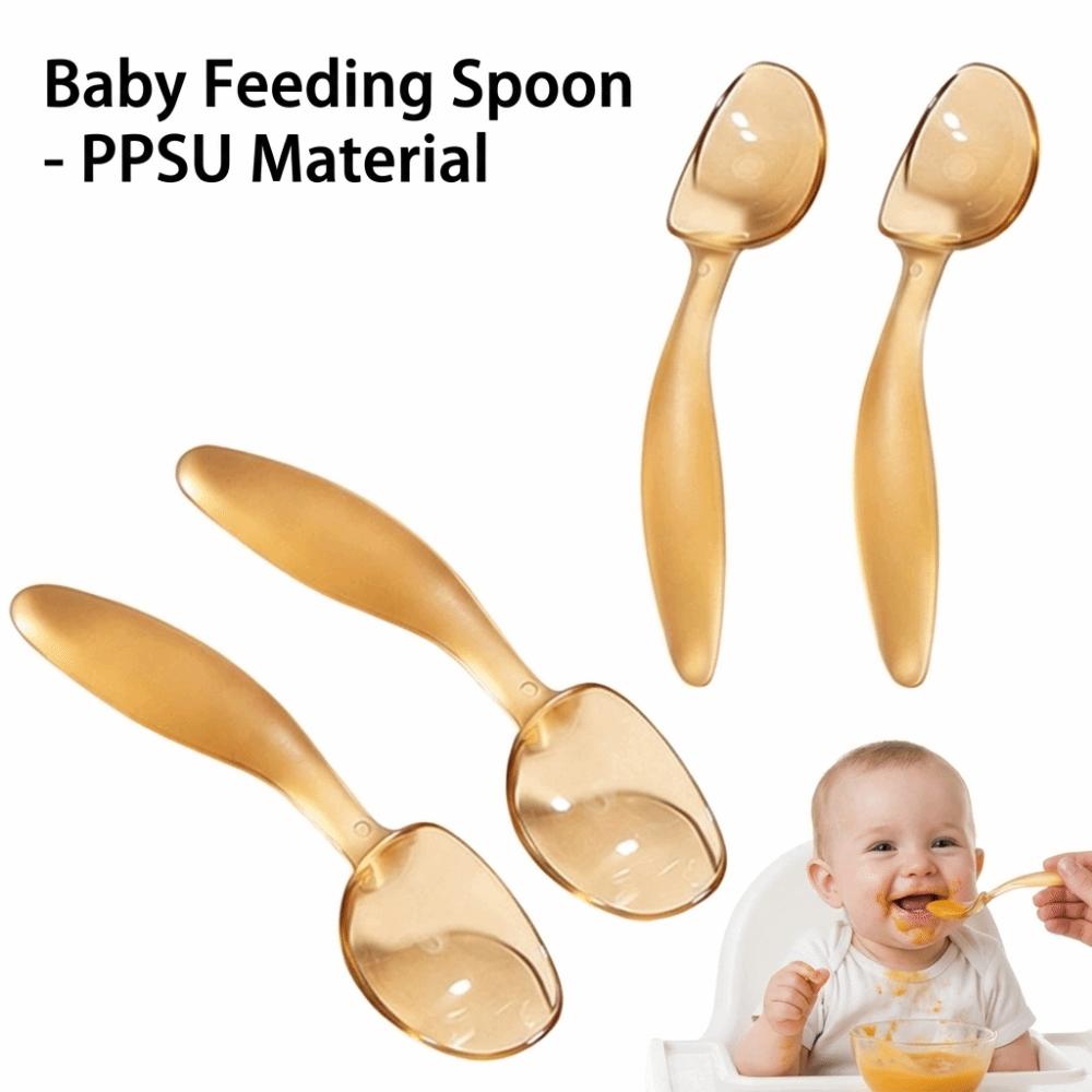 Silicone Baby Food Spoon Short Handle Learning To Eat Spoon New Baby Feeding Spoon Learning To Eat