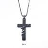 Men's Retro Cross Scripture Pendant Necklace - Hip Hop Style