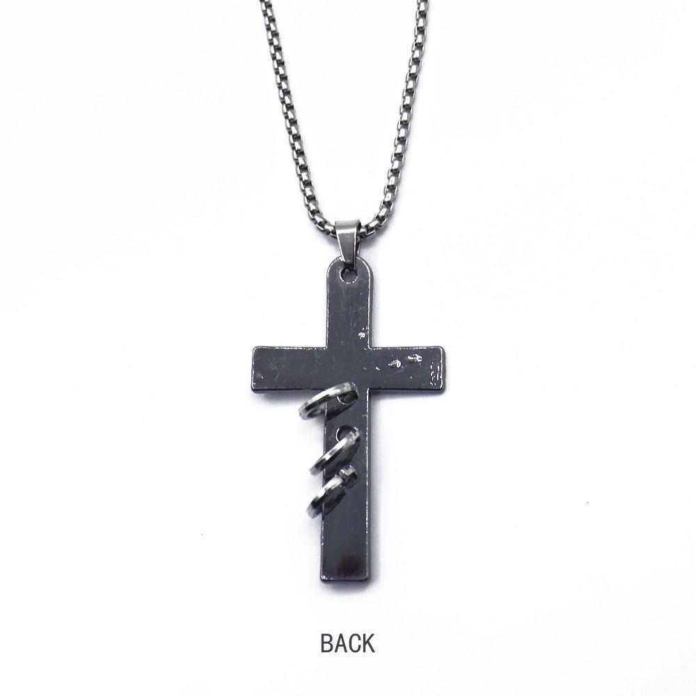 Men's Retro Cross Scripture Pendant Necklace - Hip Hop Style