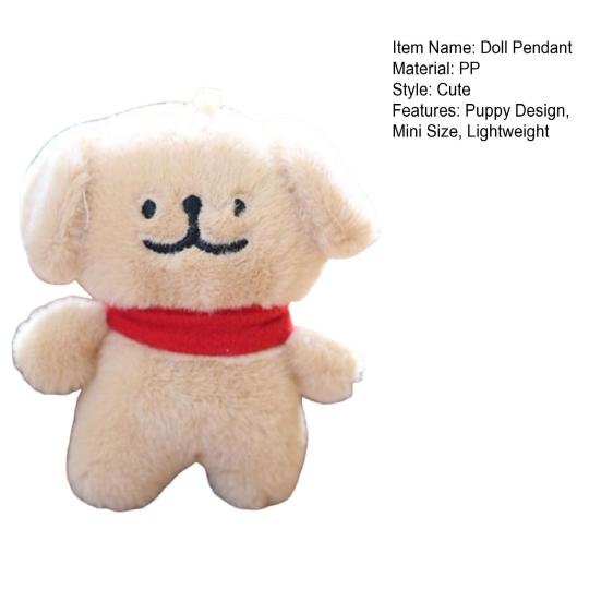 Doll Pendant Mini Pendant Soft Puppy Design Size Portable Keychain Velvet Fabric Doll