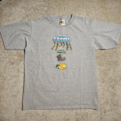 Vtg Y2k Bass Pro Shops Dads Catch Size M Graphic T-shirt Ironic Dadcore Skate 90