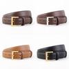Classic Leather Belt For Women With Silver Pin Buckle And Casual Style