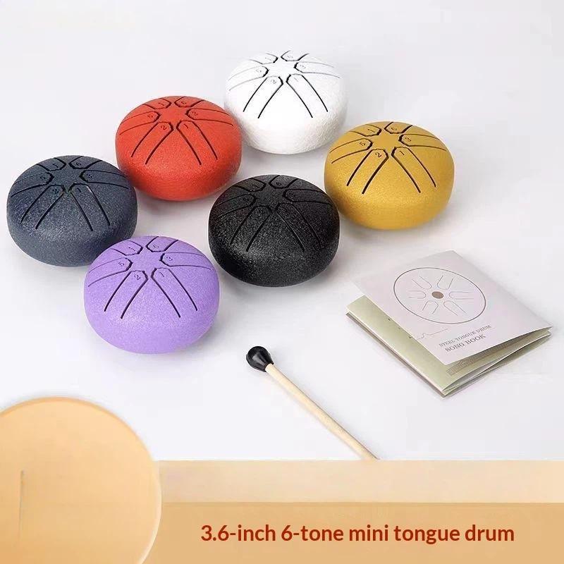 Mini Ståltungtrumma 4 tum 8 toner Regntrumma Bärbart Slagverksinstrument för Barn Vuxna Yoga Meditation Musikaliska Gåvor