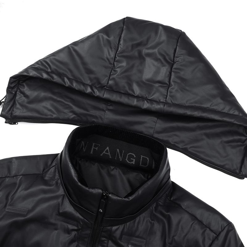 90 Suede Down Jacket Men's Removable Hooded Leather Jacket Middle-aged Dad's Winter Thickened Warm Jacket