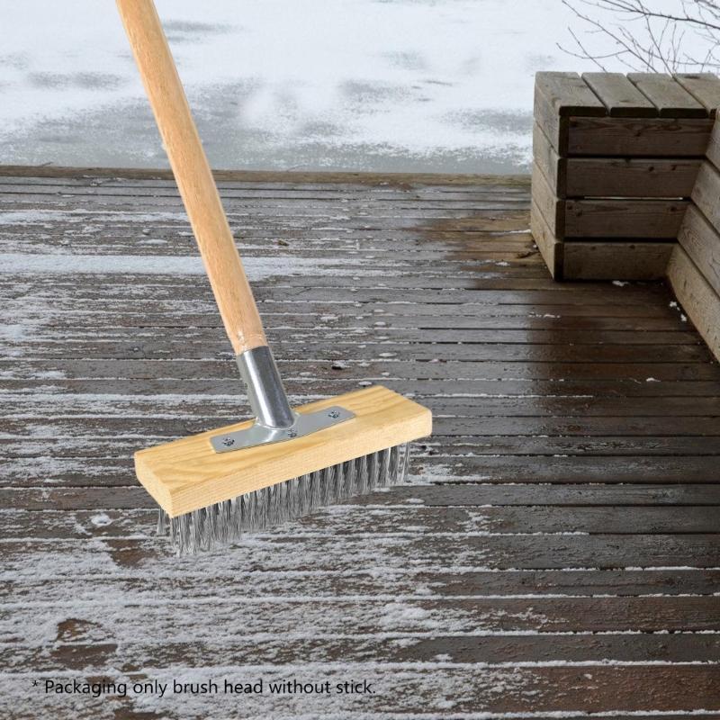 Stalen Draad Bezemkop Veegborstel Heavy Duty Buiten Tuinborstel Staalvezels voor Dek Schrobben Terrasbestrating Terrassen