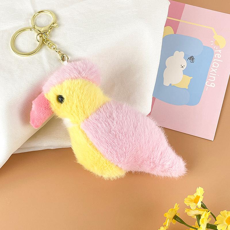 10Cm Lovely Mini Bird Plush Toys Cute Parrot Bag Keychain Pendant Xmas Gifts Girl