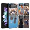 Harte PC-Handyhülle Für Samsung Galaxy Z Flip 7 6 5 4 Schwarze Hülle Für Galaxy Z Flip 3 Faltbar Stoßfest Niedliche Katze Fundas Capas