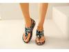 2024 Ethnic Style Plus Size Embroidered Floral Wedge Sandals with Back Strap for Women