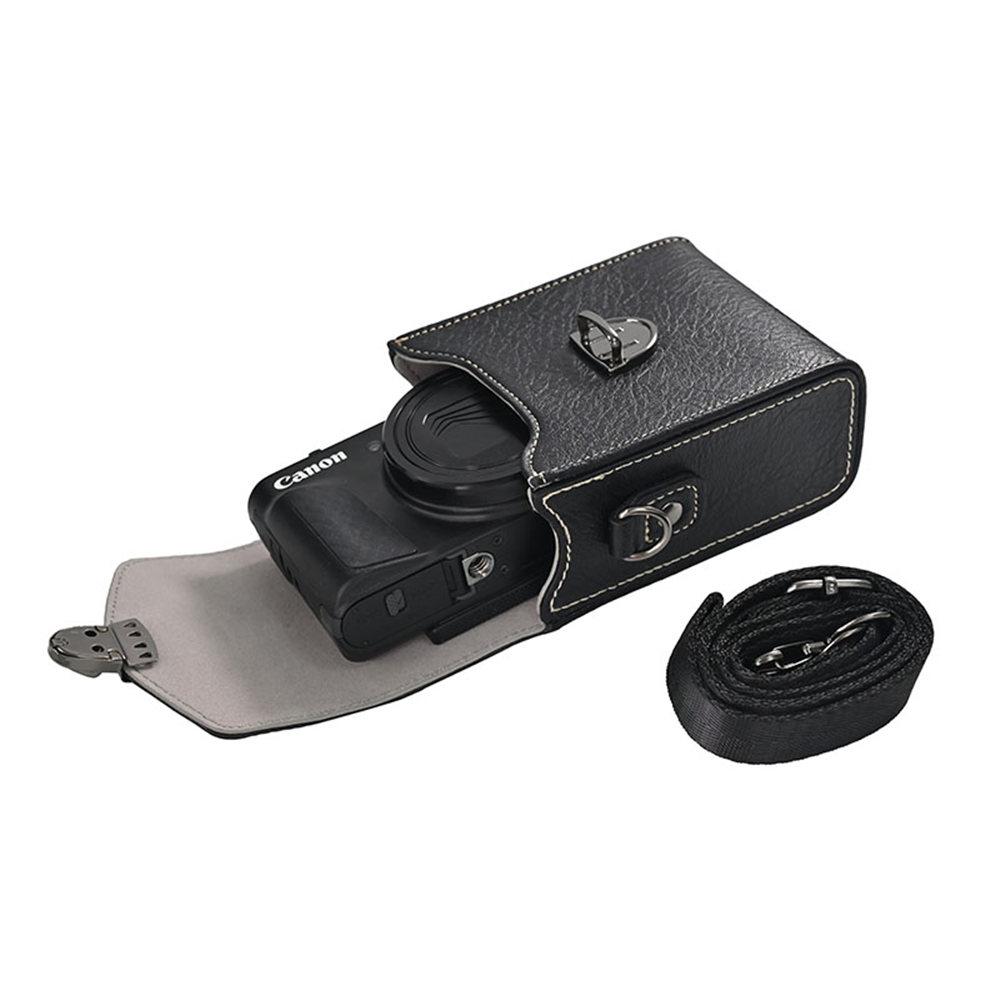 PU Leather Camera Bag Case for Canon SX730 SX740 SX740HS G7X2 G7X3 G9X G9X2 G5XII Sony RX100 ZV1F ZV1 ZV1M2 Ricoh GR GR2 GR3