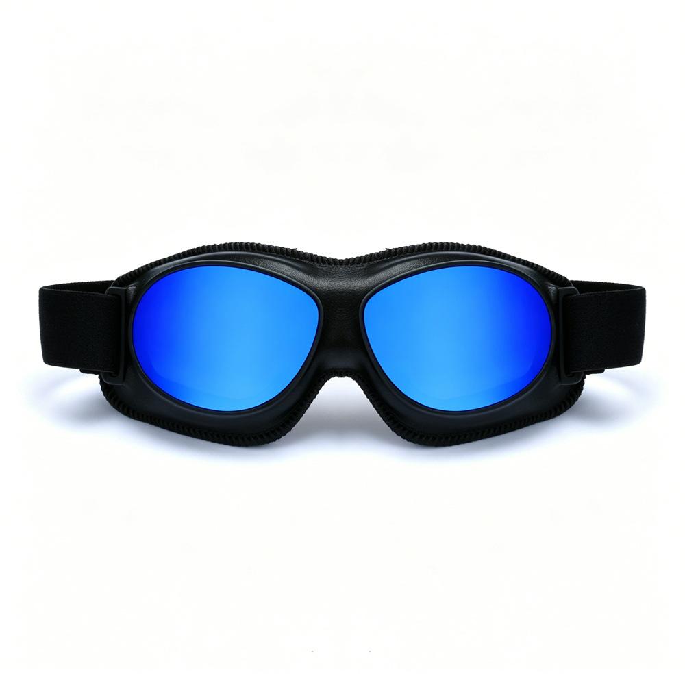 Retro Goggles, Motorcycle Riding Goggles Leather Frame UV Protection Locomotive Modification Accessories