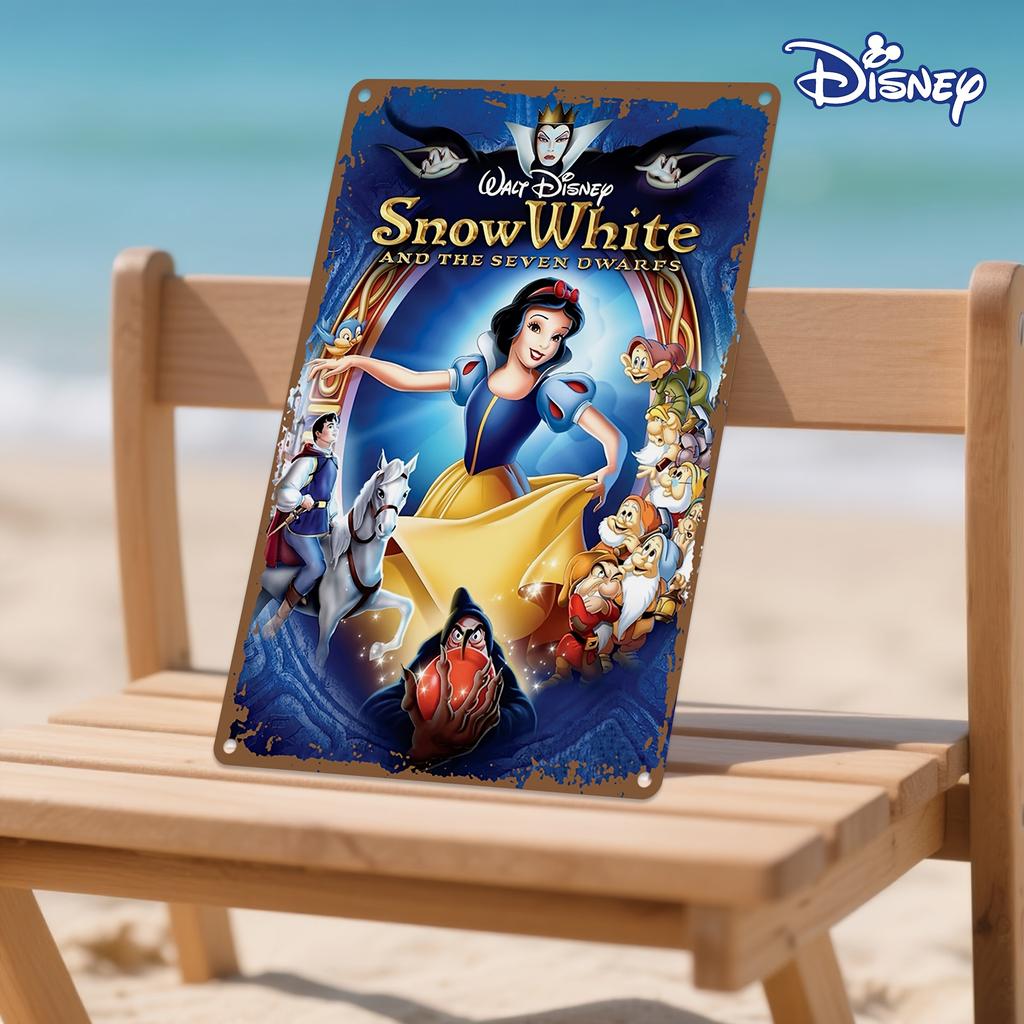 1pc Snow White and the Seven Dwarfs Metal Tin Sign - 20.32x30.48 Cm, Whimsical Wall Art with Snow White, Dwarfs, and Magical Cre