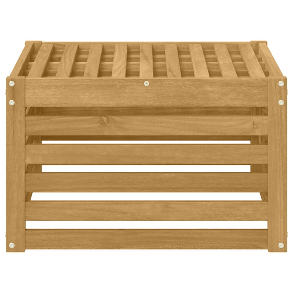 Outdoor Footstool Solid Acacia Wood White 59 x 59 x 37 cm
