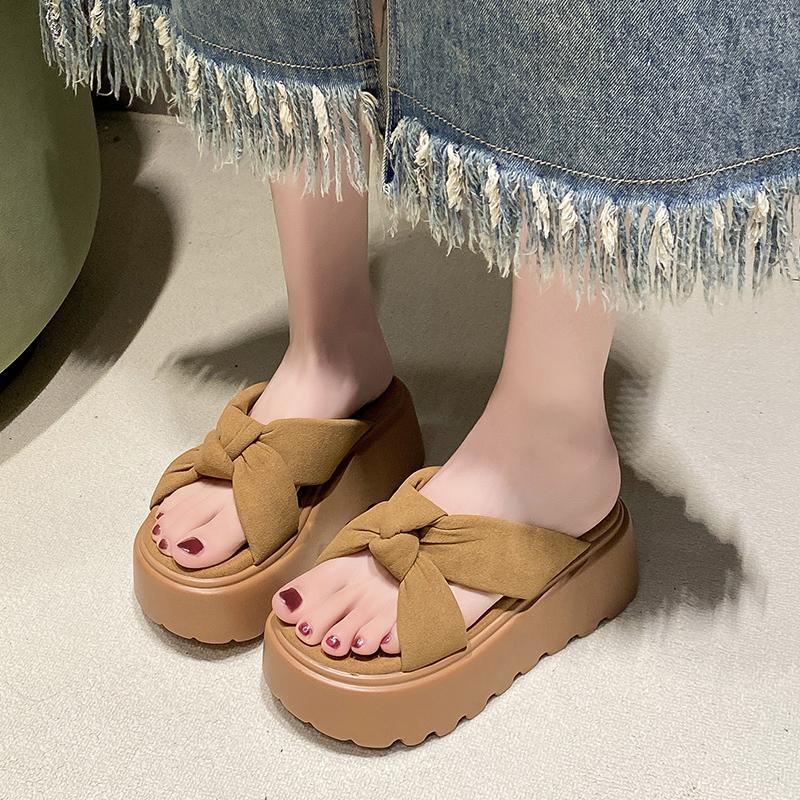 Fashion 7CM Casual Wedge Slippers for Women Summer Non Slip Platform Sandals Woman Open Toe Comfortable Female Chunky Beach Slippers
