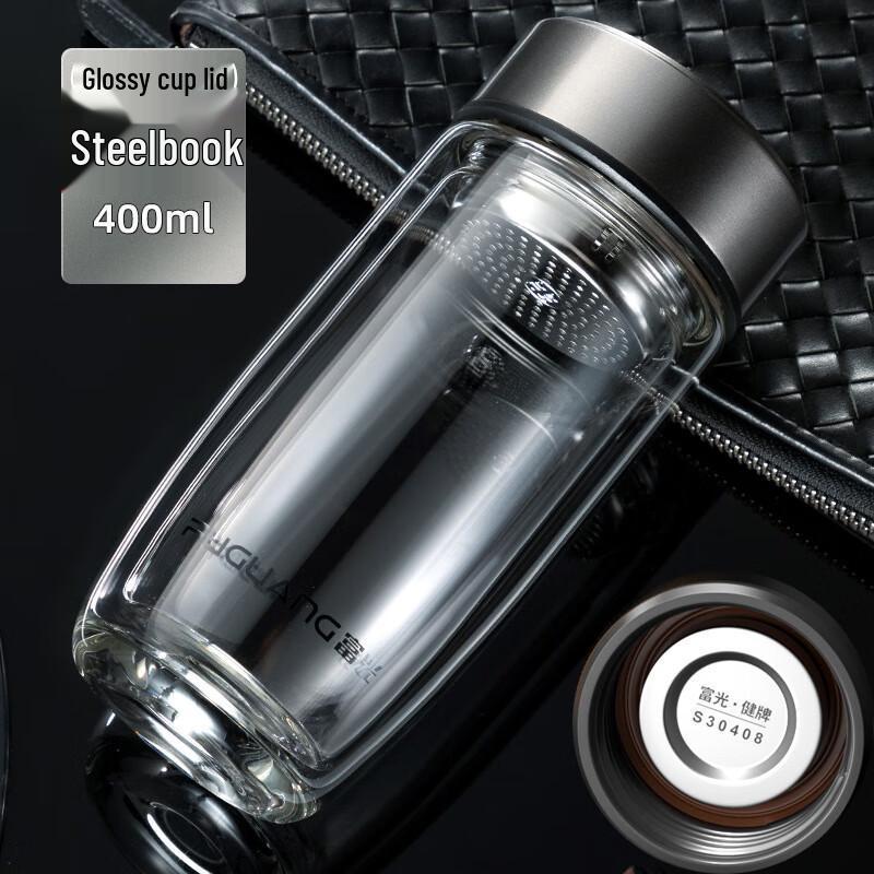 Fuguang 400ml Double-Wall Glass Tea Infuser Bottle