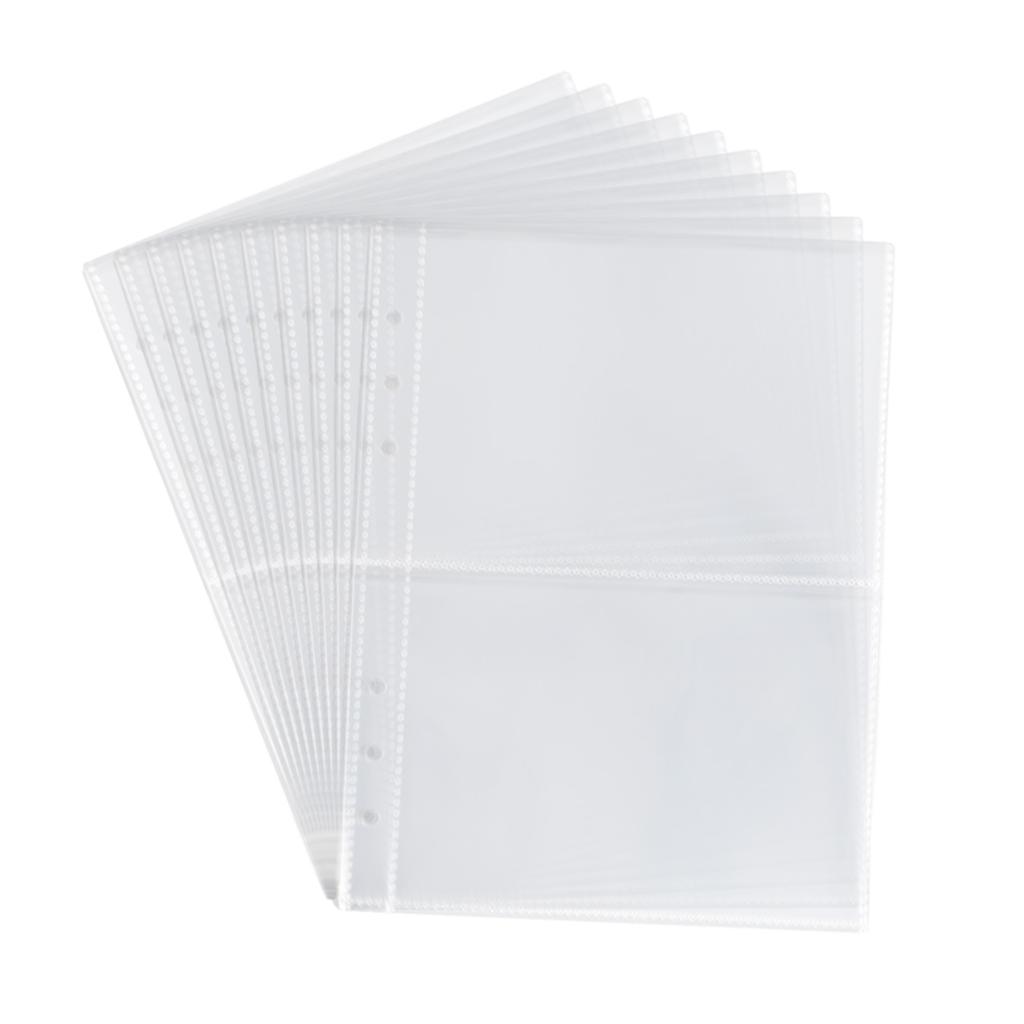 10 Sheets Punched Pocket Photo Pockets for Ring Binder Albums Clear Punched Pockets File Sheet Protector Binder Sleeve