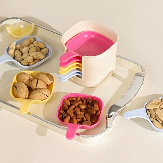 6Pcs Sauce Dish with Storage Rack Seasoning Dishes Dipping Bowls Small Food Storage Container for Candy Dessert Appetizer Nuts