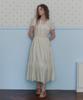 Teuwi Eppen Chiffon Elastic Waist Short Sleeve Long Dress