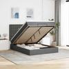 Ottoman Bed with Mattress Dark Grey 140x190 Cm Fabric