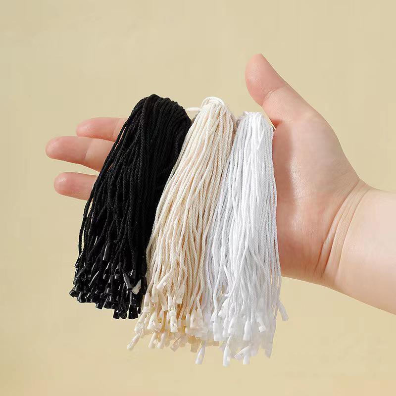 100pcs Polyester Tag Rope Clothing Hanging Ropes Bullet Head Suspension Clothing Label Card DIY Clothing Accessories TMZ