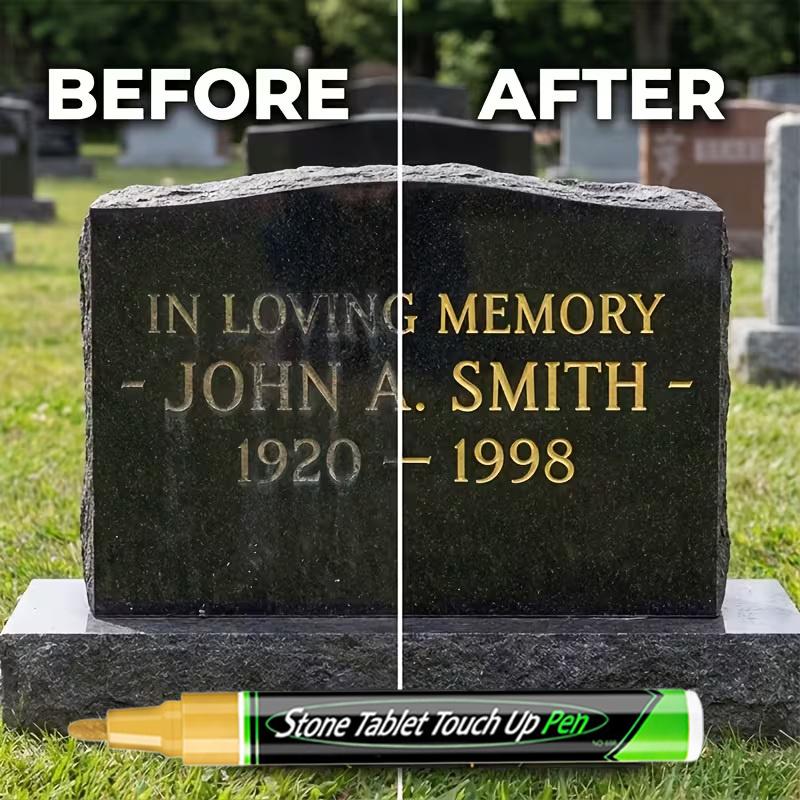 Quick-Drying Marker For Tombstones, Restores Faded Text On Tombstones, Weatherproof, Used For Cemetery Maintenance