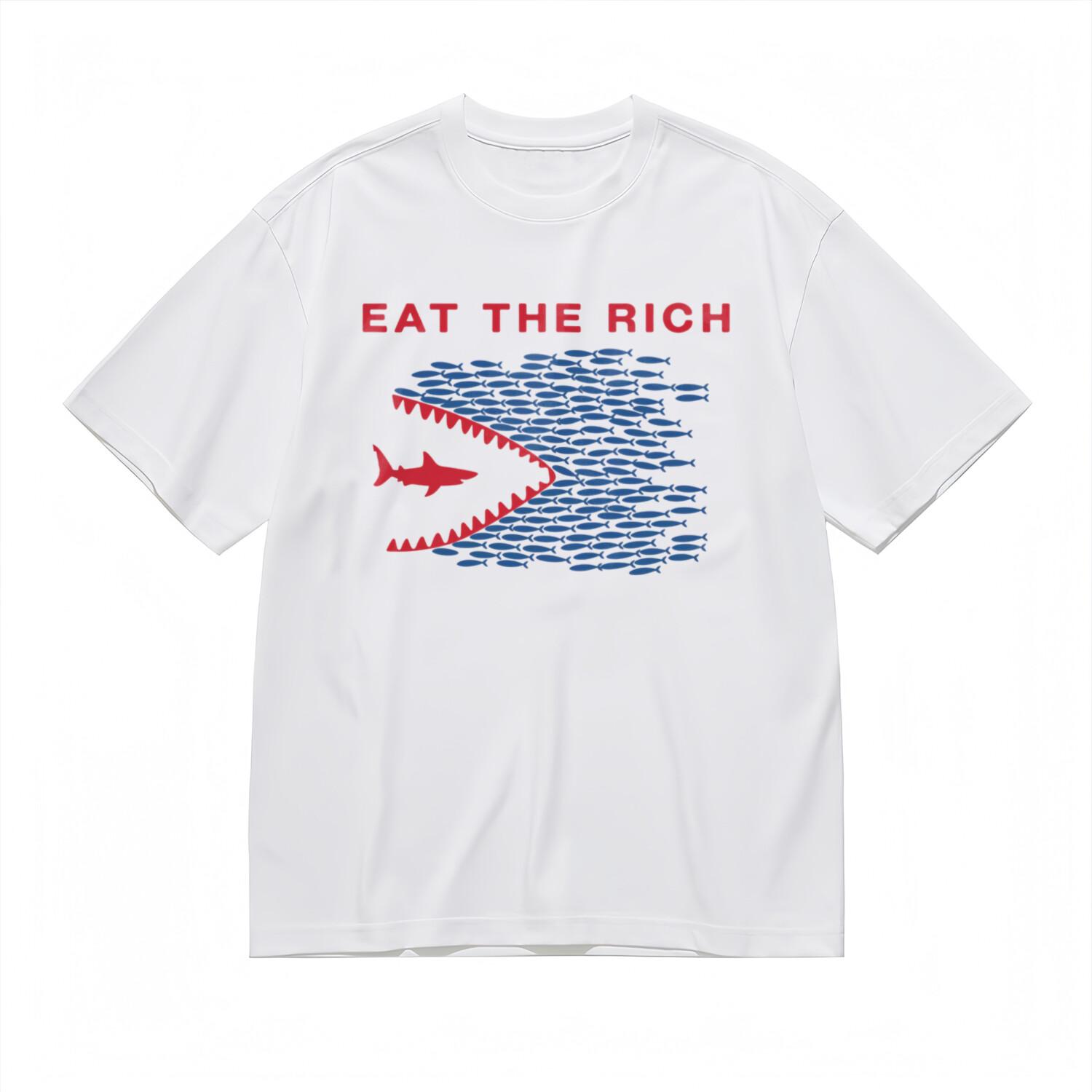 Women s Trend Slight Stretch Comfy Classic T-Shirt Mens Womens Tees Top Fish Shark Graphic Tee M