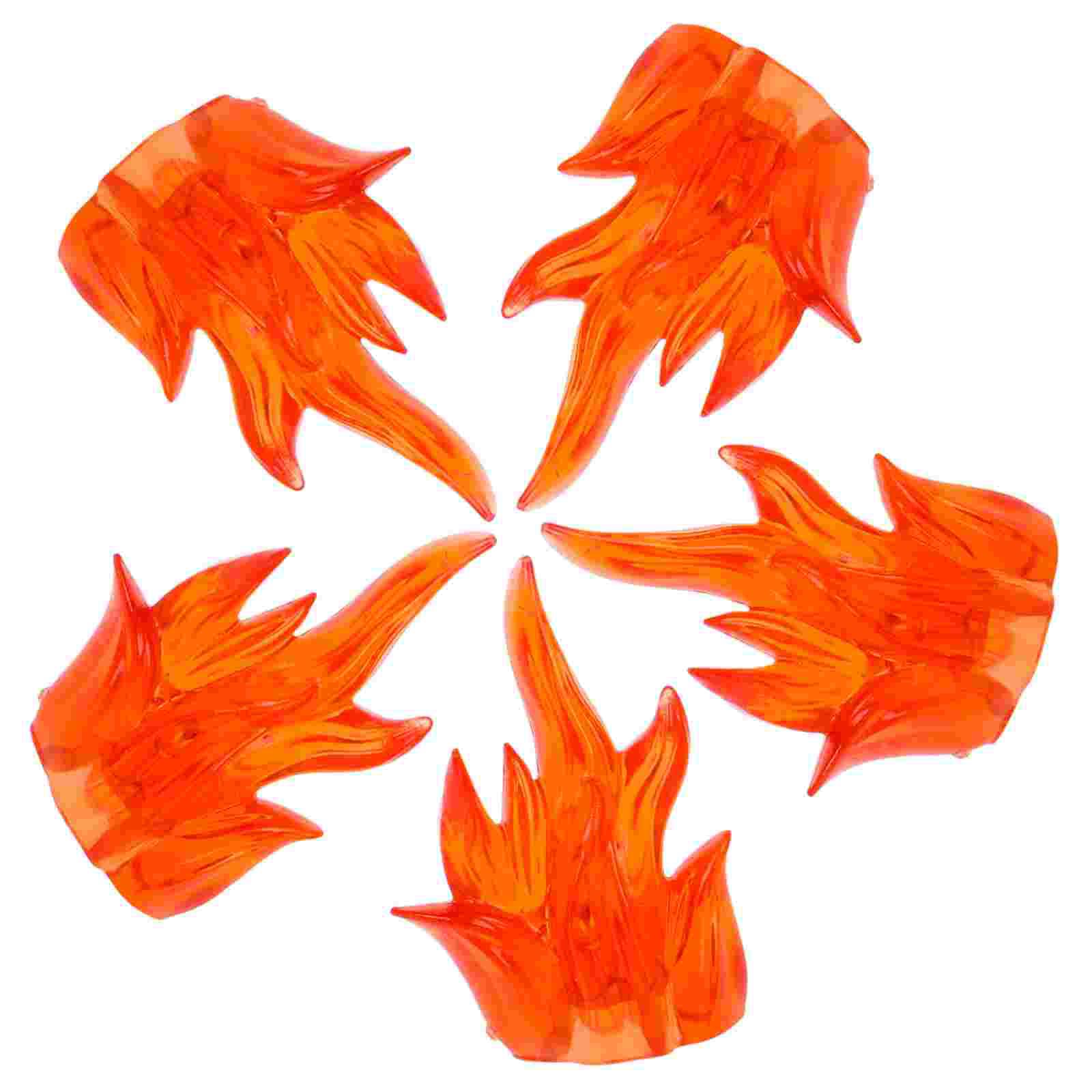 

5 Pcs Assembled Building Blocks Digital Watch Action Figure Blood Effects Accessories Figures Plastic Fire Flames decors 1.90X1.20X1.00CM оранжевый