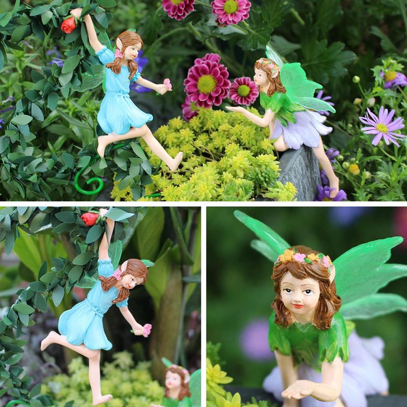 Fairies For Fairy Garden Resin Flower Fairy Ornaments Glowing In The Dark Collectible Miniature Landscape Scene Accessories For