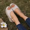 2025 Slope Heel Women's Shoes Hemp Rope Thick-soled Waterproof Table Daily Solid Color Suede Sweet Bow High-heeled Sandals
