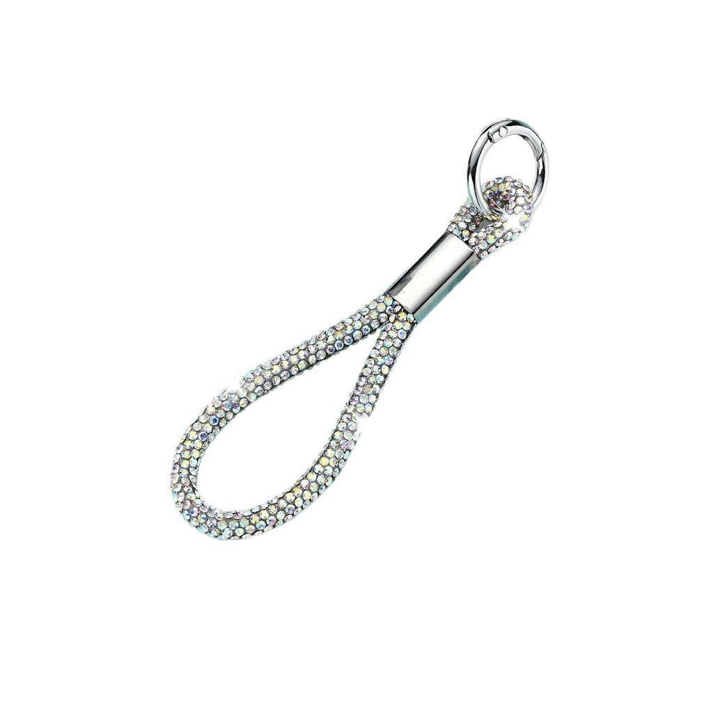 Laccio da polso per telefono con strass alla moda - Portachiavi con ciondolo a diamante anti-smarrimento.