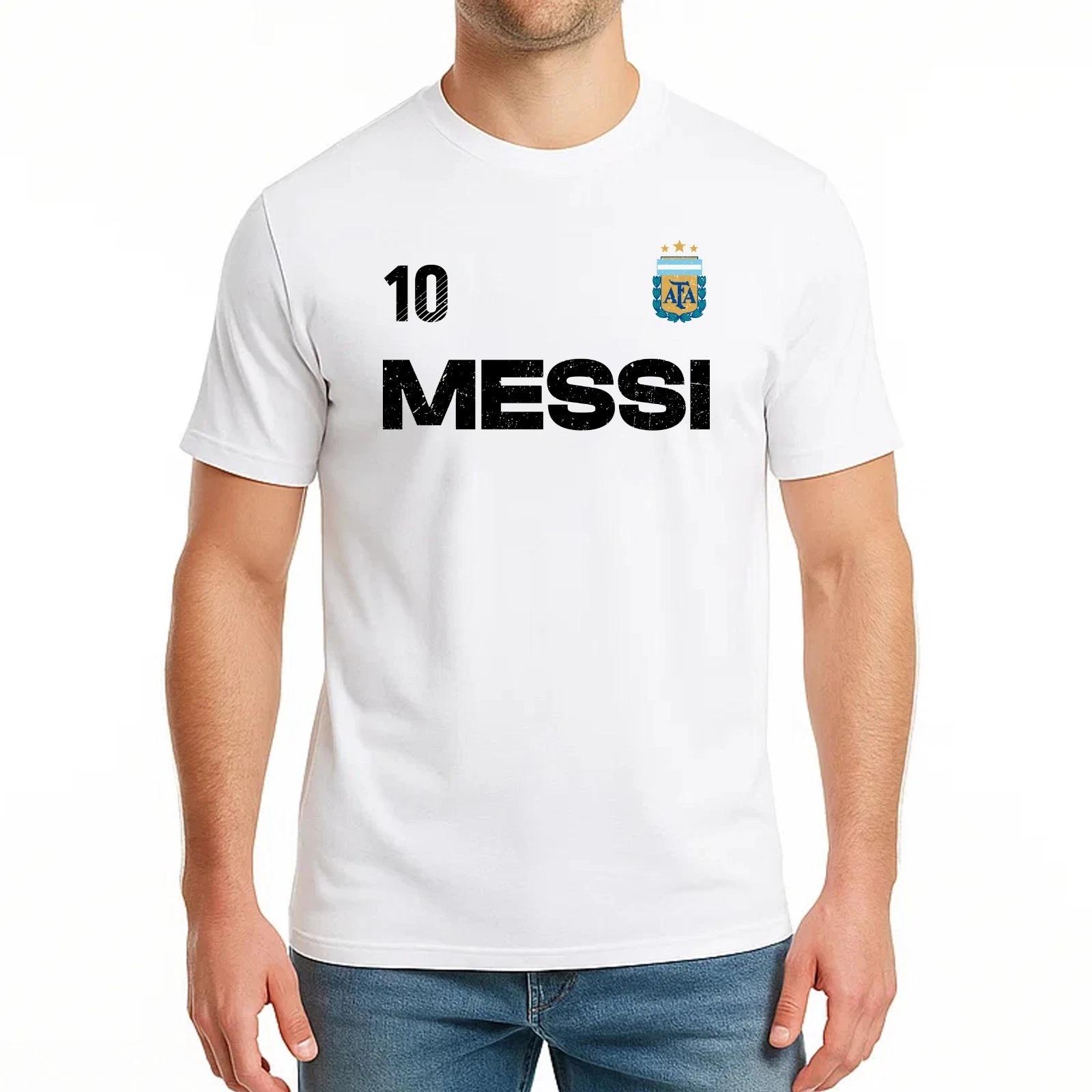 Argentina National Football Team Official Licesned Soccer Tee Mess 10 - White Te M