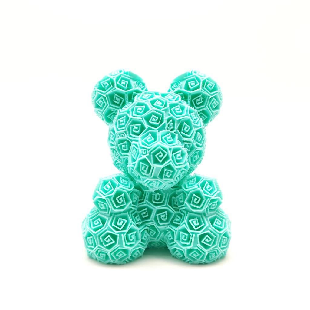 3D Printed Rose Bear Desktop Ornament - Valentine's Day or Birthday Gift Souvenir