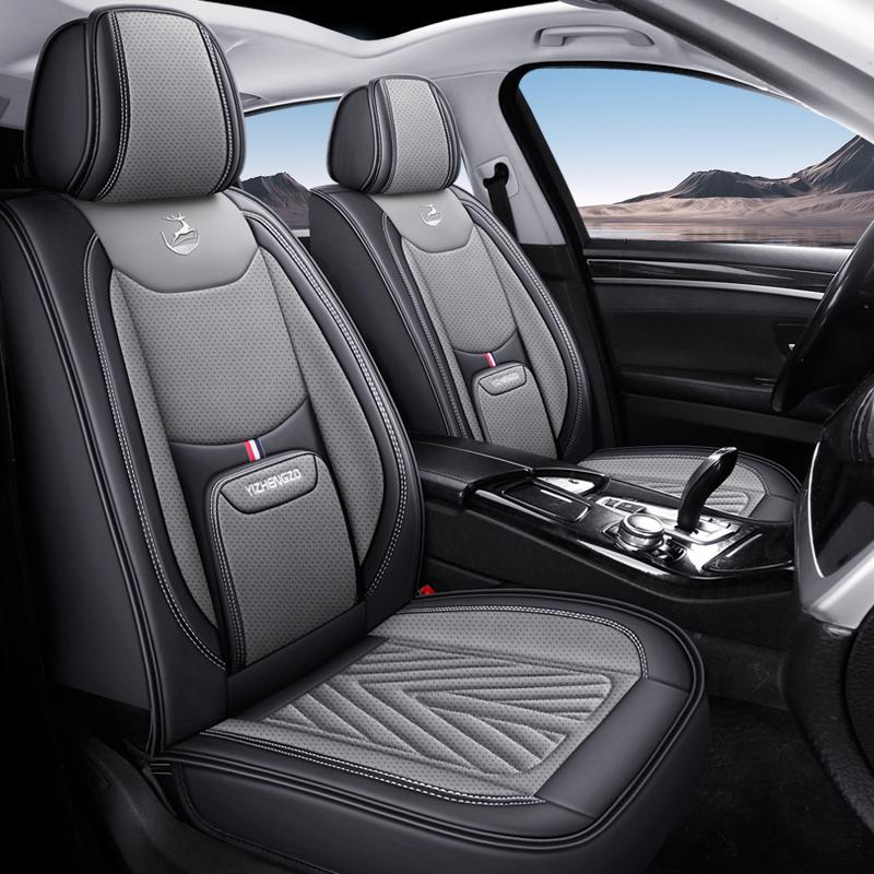 2PCS Luxury Full-Cover Car Seat Covers for Front Seats, Premium Perforated PU Leather, Universal Fit for Most Vehicles