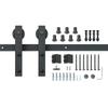 8FT Sliding Barn Door Hardware Kit, 330LBS Loading Heavy Duty Barn Door Track Kit for Single Door, Fit 3.7-4.3FT Wide and 1.3"-1.8" Thick Door Panel,