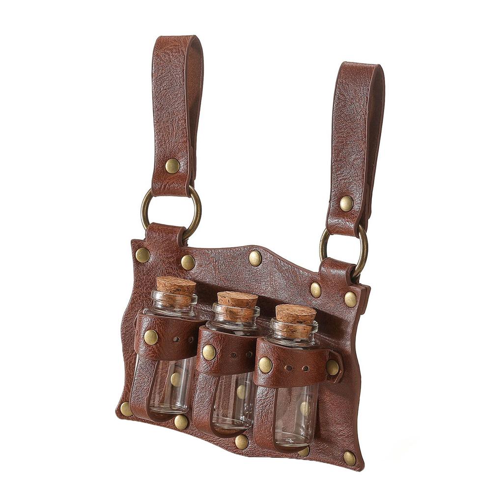 Medieval Potion Holder Cork Potion Bottle Cosplay Accessories Historical Belt for Renaissance and Fantasy Role Playing