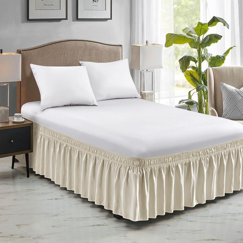 Elastic Bed Skirt Solid Color Ruffled Bed Skirt Elastic Bed Skirt Multiple Colors Multiple Sizes