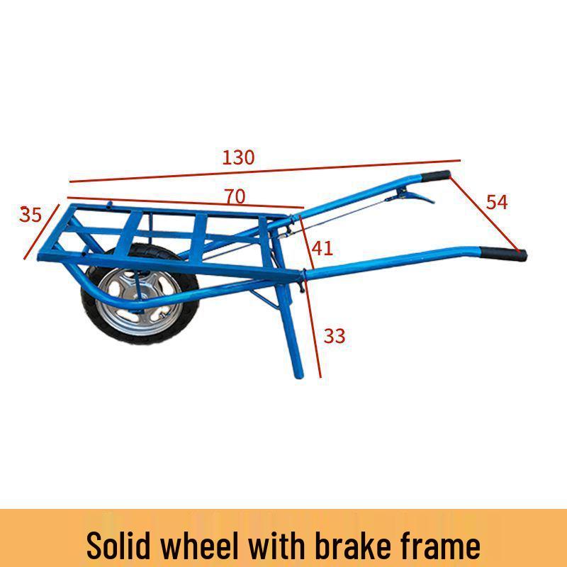 Dual-Wheel Agricultural Wheelbarrow - Small Handcart for Orchard, Construction, or Goods Transport