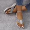 Women's Plus Size Non-Slip Canvas Flip-Flops - New 2025 Outdoor Flat & Sweat-Absorbing Beach Sandals