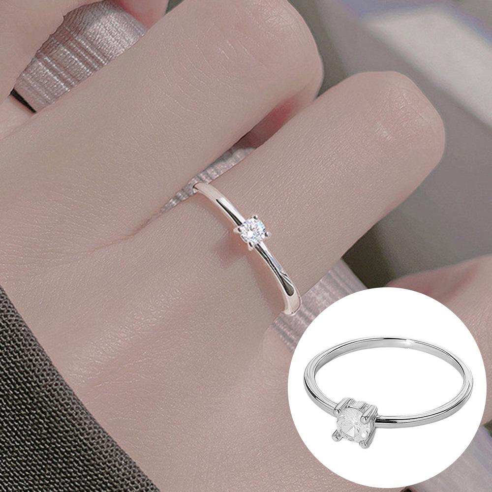 Exquisiter offener Goldring: Japanischer & Koreanischer Stil, Dünnes Band mit Diamanten besetzt, Stapelbarer & Eleganter Fingerschmuck