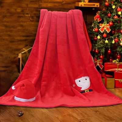 Cozy Fleece Blanket with Santa Hat for Living Room And Bedroom