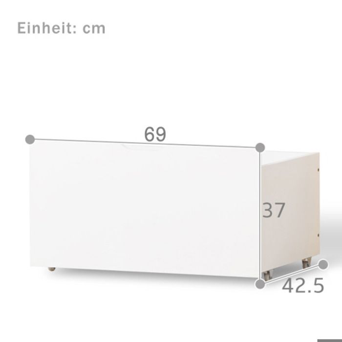 Tiroir De Lit - WF - 2 Tiroirs - Blanc - Utilisation Avec Lit D'enfant - Rangement Pratique