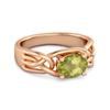 Peridot Keltischer Webring - Sterlingsilber Roségold Vermeil
