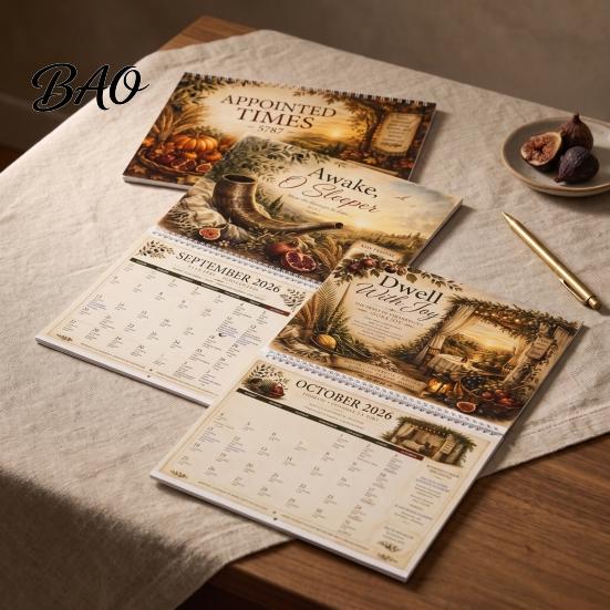 Appointed Times Guide 2026-2027 Wall Calendar, Spiral Bound Scripture Illustrated Calendar with Feast Days Reference Days, Hebrew Dates, Shabbat, Sept