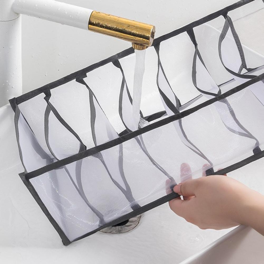 11-Grid Foldable Underwear Socks Organizer With Dividers Storage Box Breathable Underwear Socks Bra Closet Drawer Container