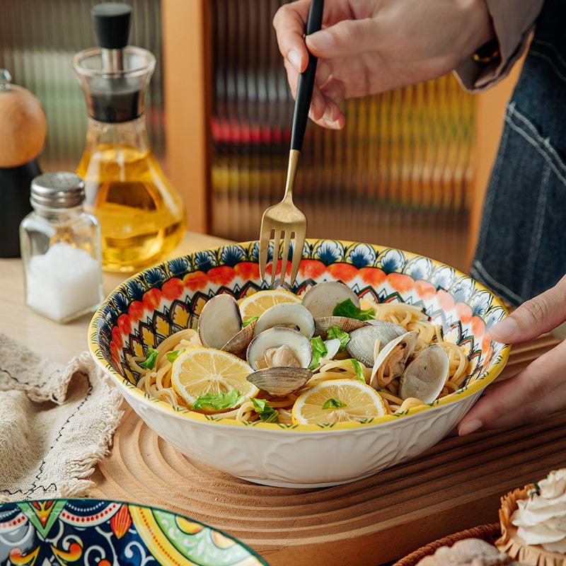 Bohemian Western-Style Ceramic Cabbage Soup Bowl